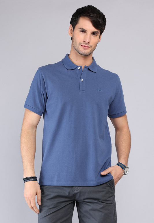 Polera Hombre Pique Manga Corta Denim