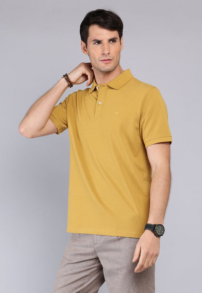 Polera Hombre Pique Manga Corta Mostaza