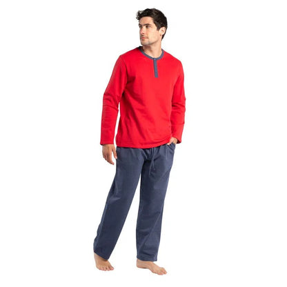 Pijama Hombre Algodón Rojo