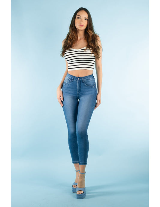Jeans Mujer Azul Alto Verano Celine 3443