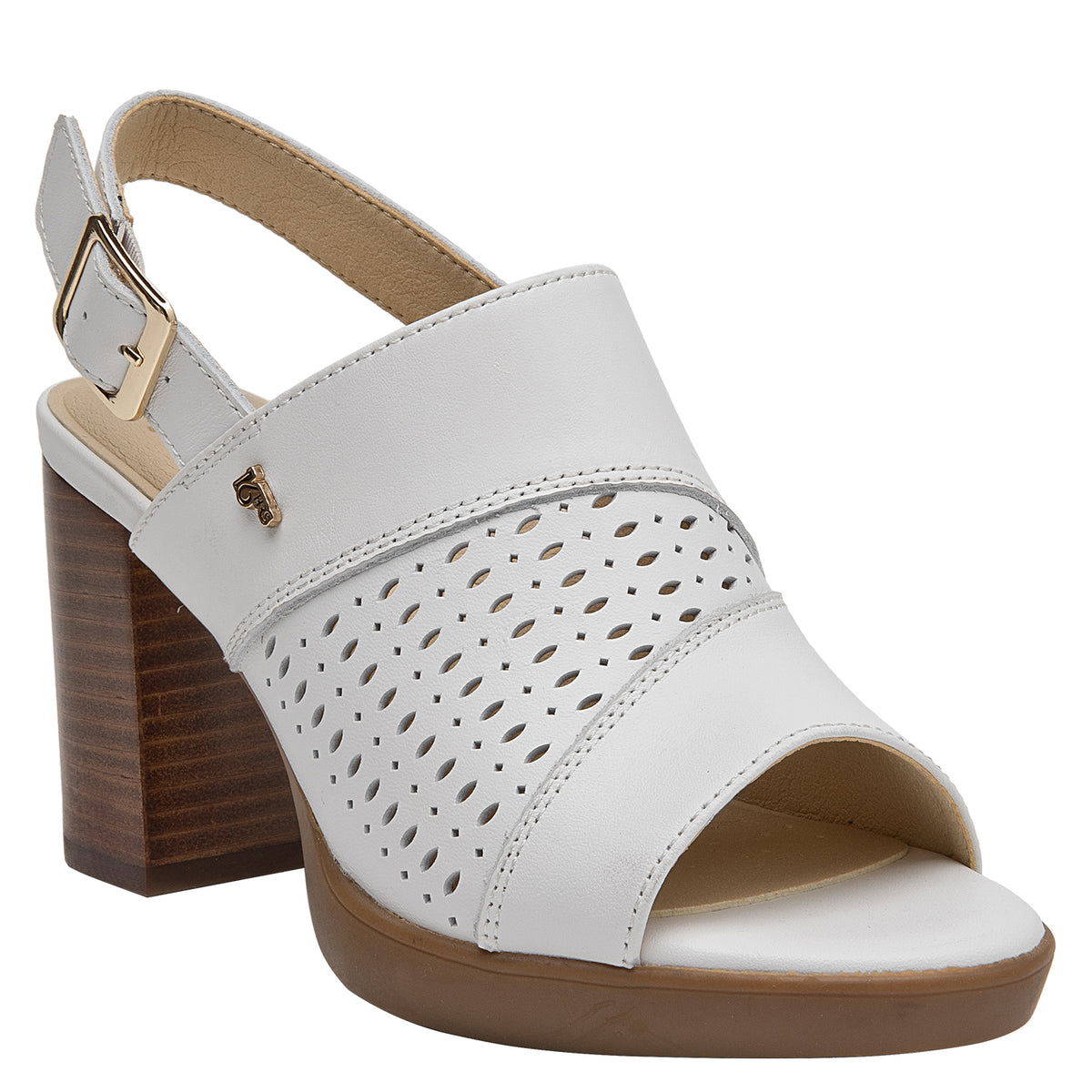 Sandalia Mujer Alta Cuero Blanco