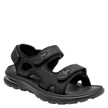 Sandalia Hombre Con Velcro Negro