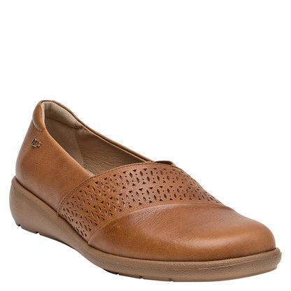 Zapato Mujer Bajo Cuero Café