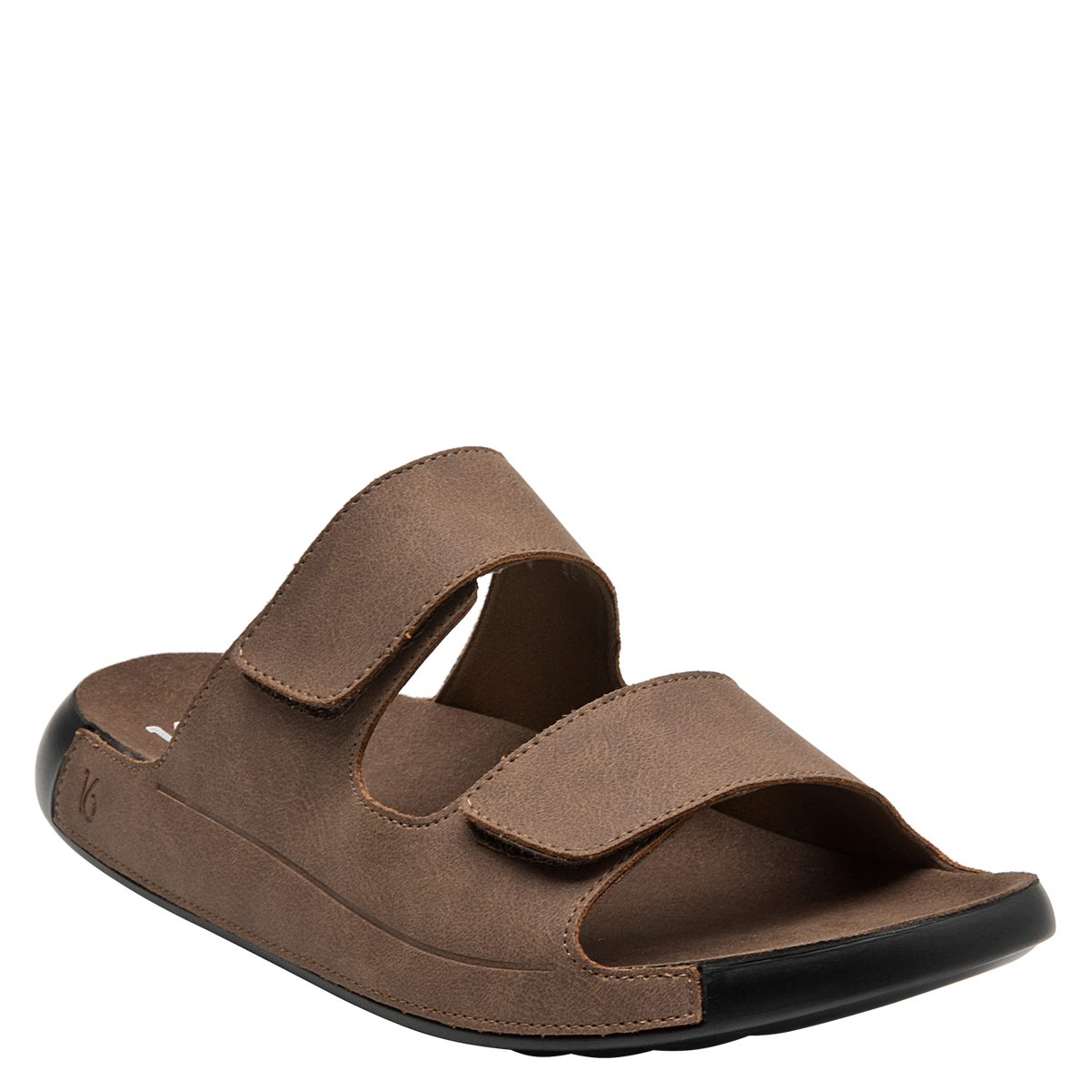 Sandalia Hombre Con Cierre Doble Velcro Café