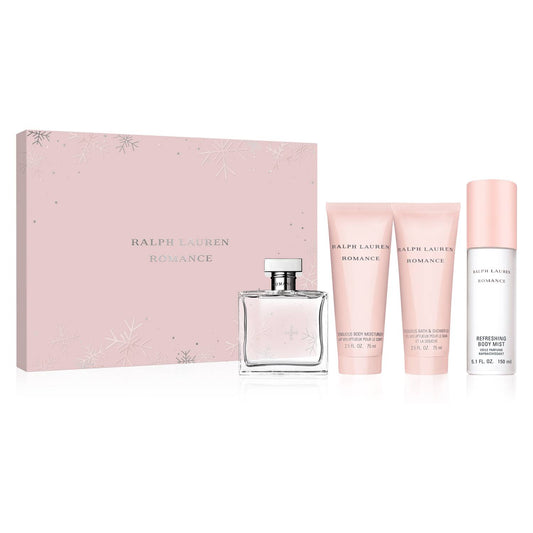 Set Perfume Mujer Romance EDP 100 ml + Body Moisturizer 75 ml + Shower Gel 75 ml  + Body Mist 150 ml