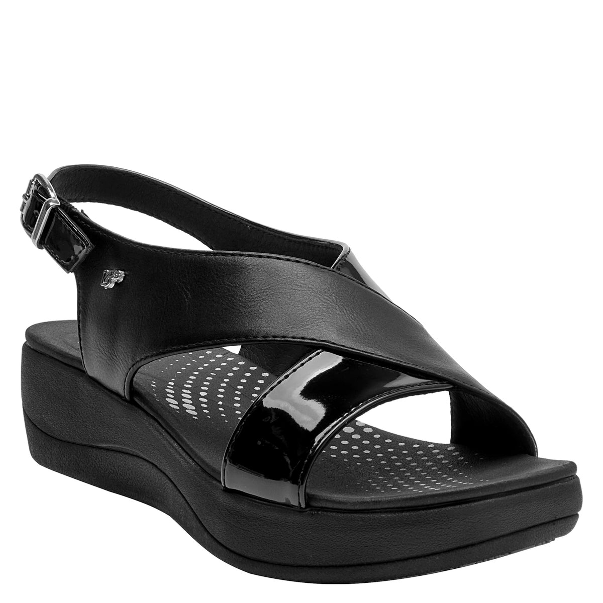 Sandalia Mujer Con Hebilla Ajustable Negro
