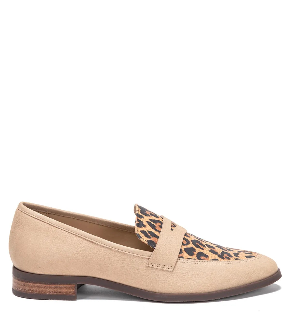 Mocasin Mujer Taco Bajo Cruz Leopardo