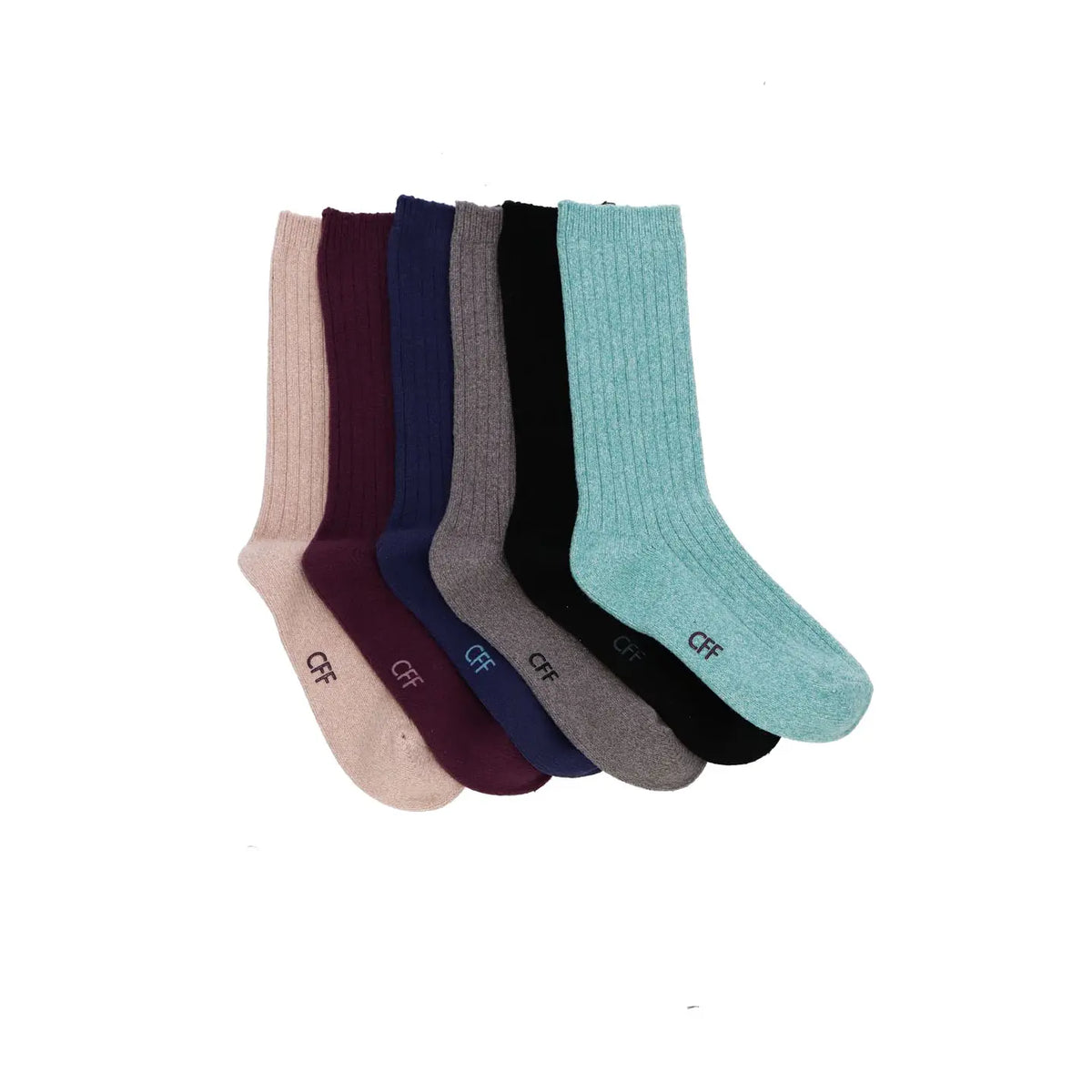 Sixpack Medias Mujer Térmicas Celeste, Negro, Beige, Gris, Azul & Vino
