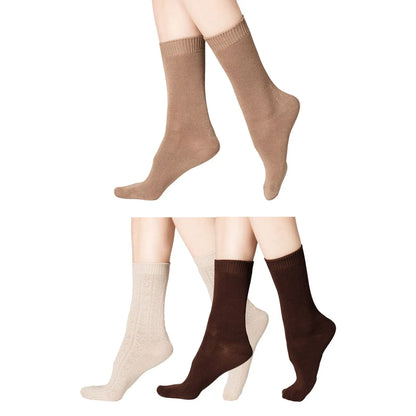 Tripack Calcetín Mujer Corto Bambú Café, Caramelo & Beige