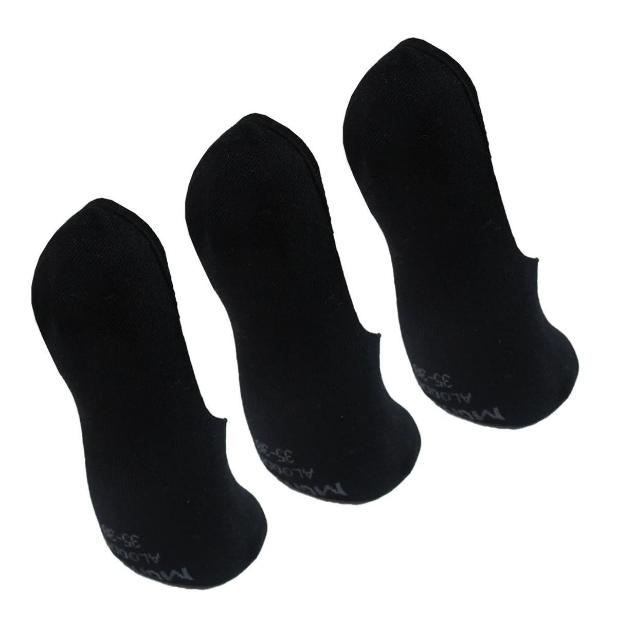 Tripack Calcetín Mujer Aldodón Invisible Negro