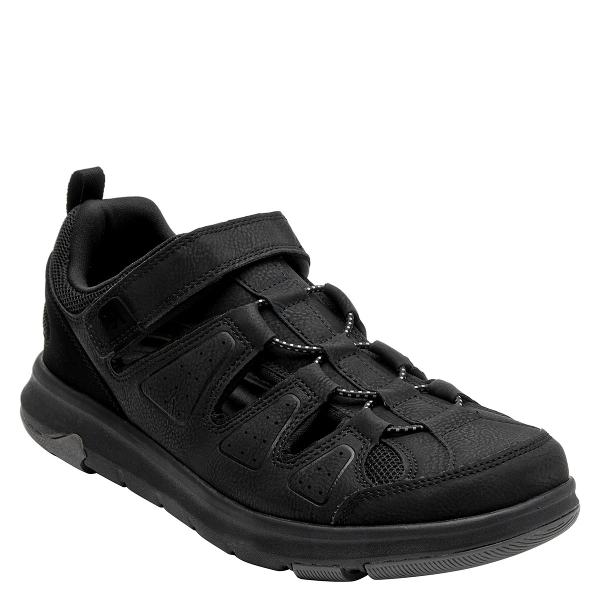 Sandalia Hombre Con Cierre De Velcro Negro