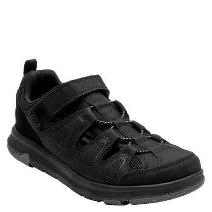 Sandalia Hombre Con Cierre De Velcro Negro