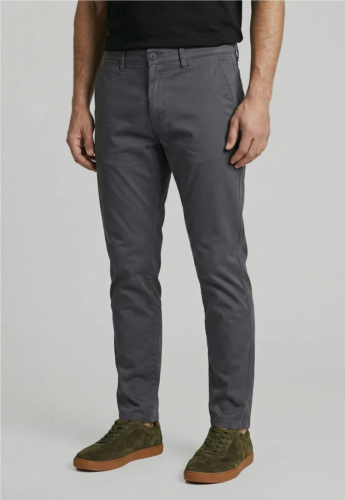 Pantalón Hombre Twill Slim /33 Gris Oscuro