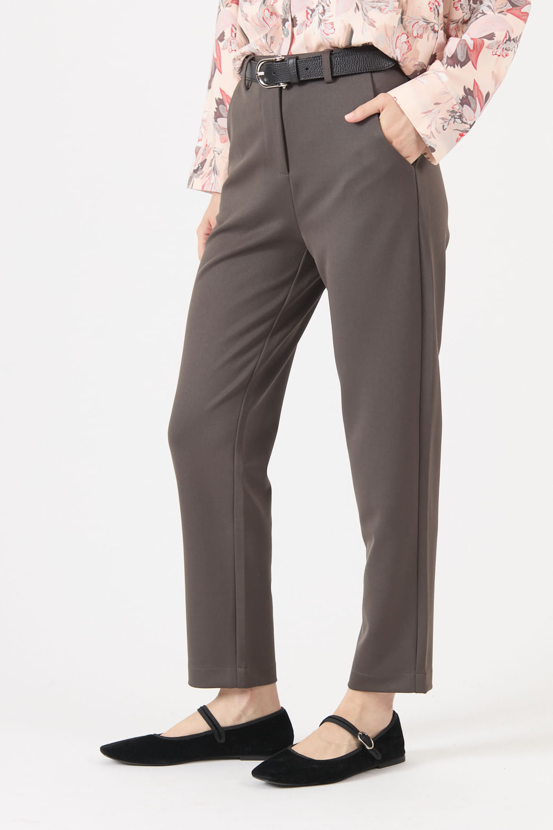Pantalon Mujer Jaspeado Café