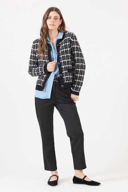 Pantalon Mujer Jaspeado Negro