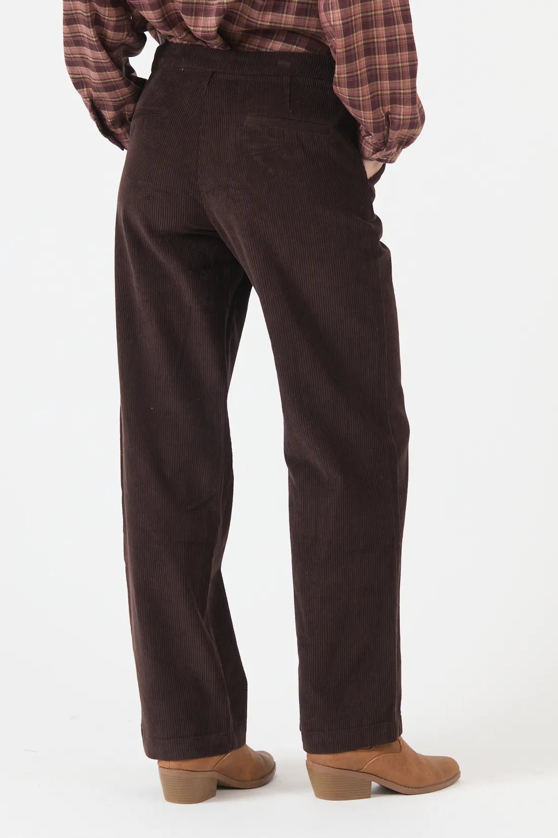 Pantalon Mujer De Cotele Café