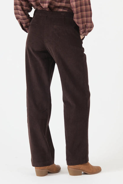 Pantalon Mujer De Cotele Café