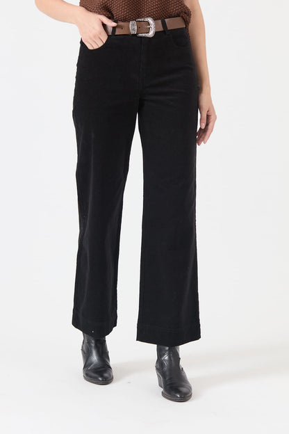 Pantalon Mujer De Cotele Negro