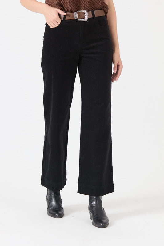Pantalon Mujer De Cotele Negro