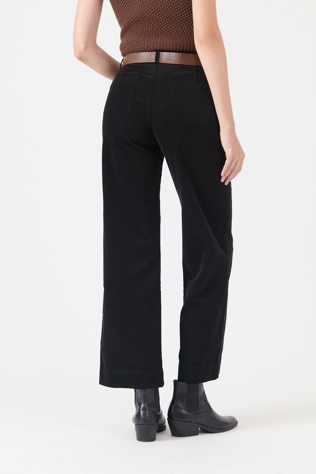 Pantalon Mujer De Cotele Negro