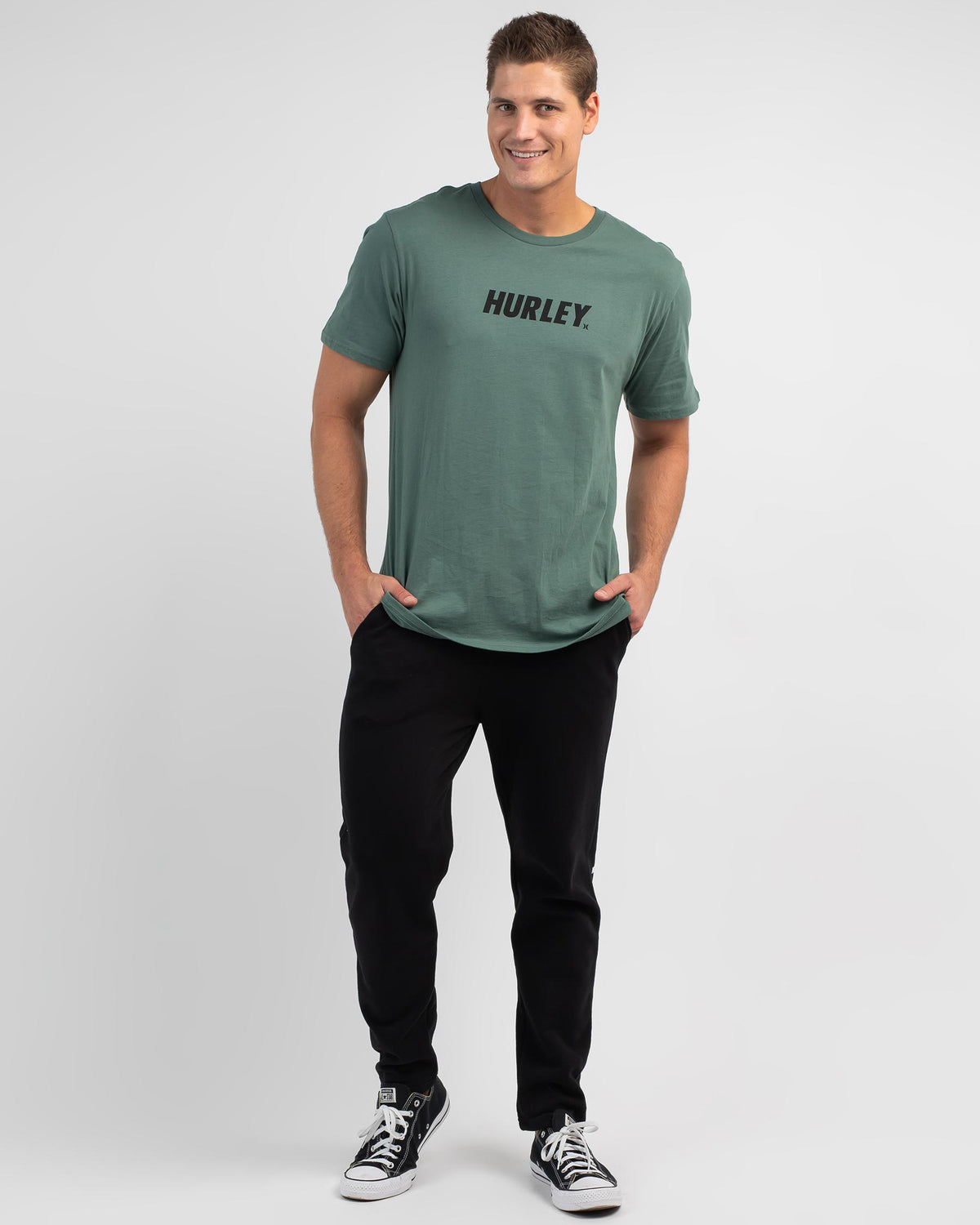 Polera Hombre Hurley Logo Verde
