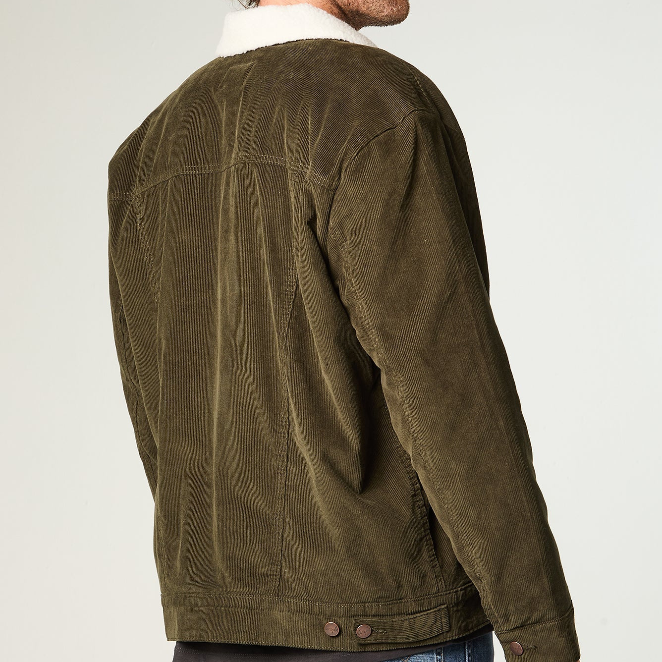 Casaca Hombre Abotonada Cotelé Verde
