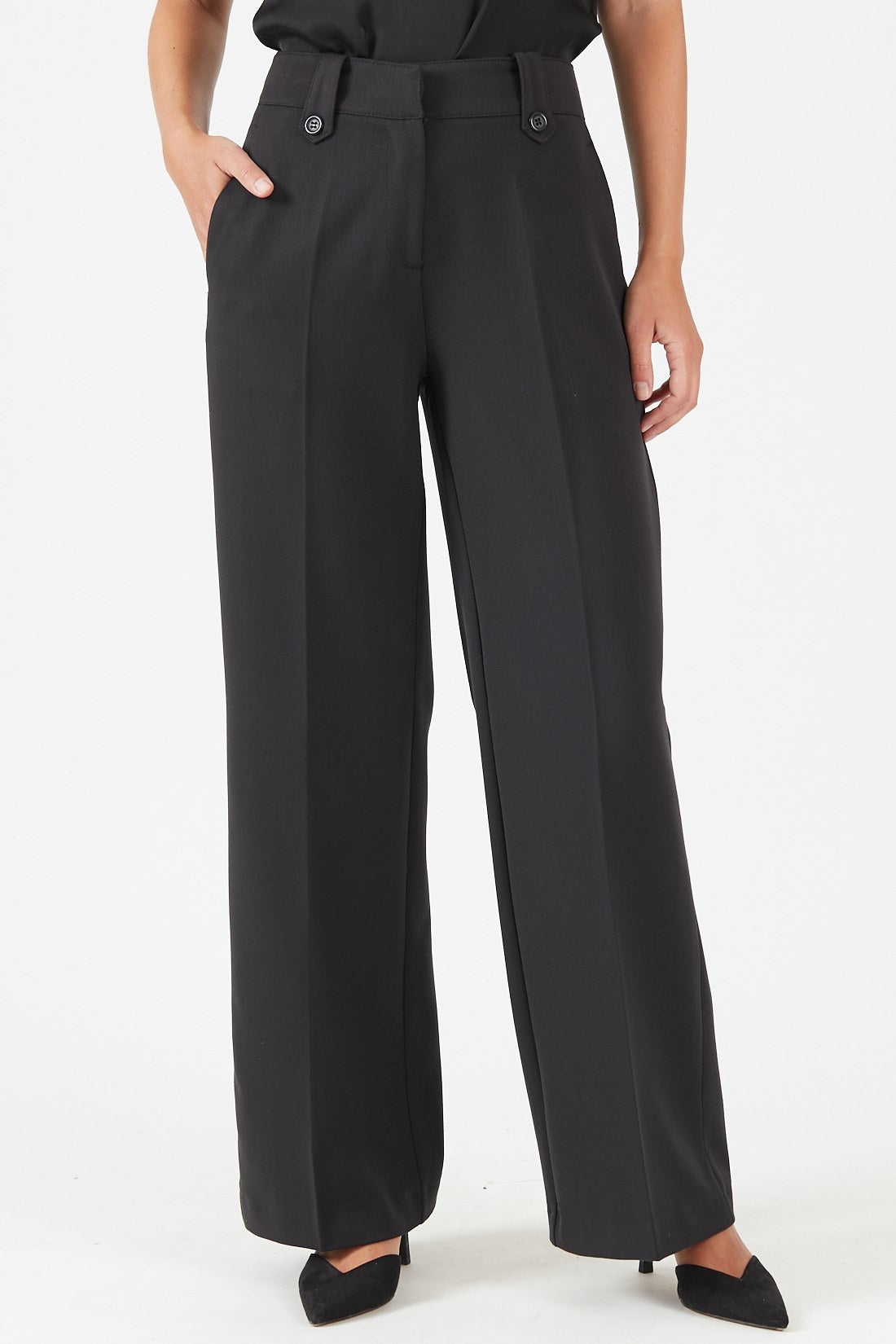 Pantalón Mujer Wide Leg Negro