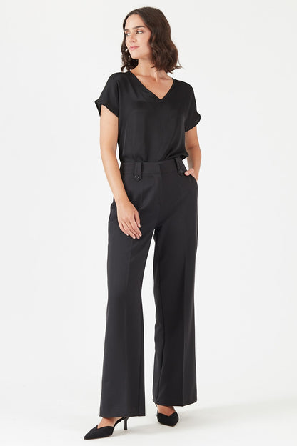 Pantalón Mujer Wide Leg Negro