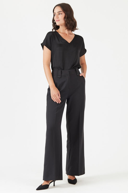 Pantalón Mujer Wide Leg Negro