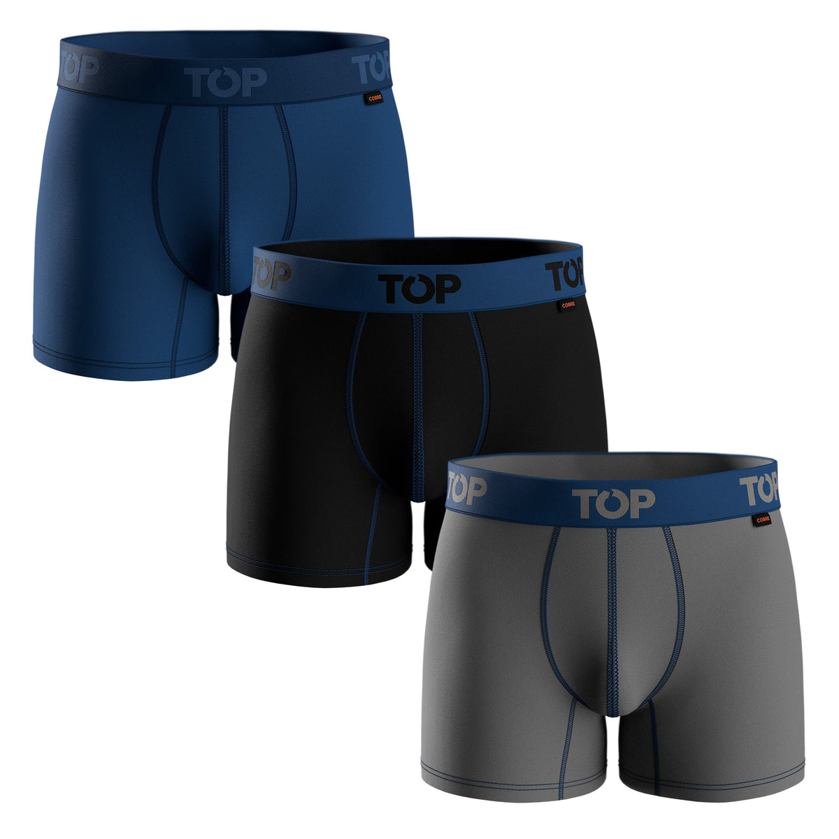 Tripack Bóxer Hombre Medio Algodón Cobre
