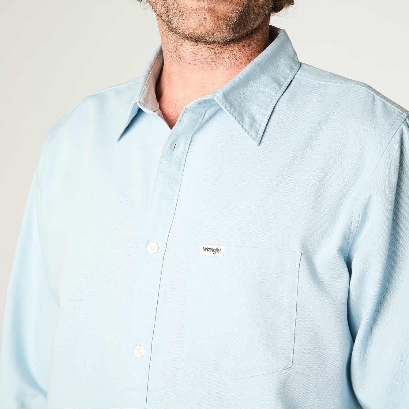 Camisa Hombre Manga Larga Tela Celeste