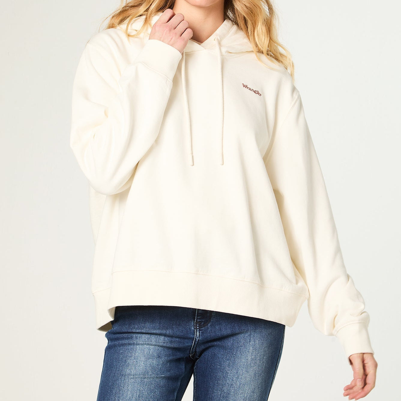 Polerón Mujer Hoodie Regular Con Gorro Blanco