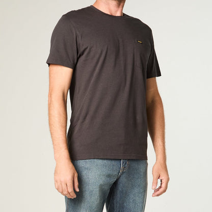 Polera Hombre Manga Corta Pocket Algodon Negro