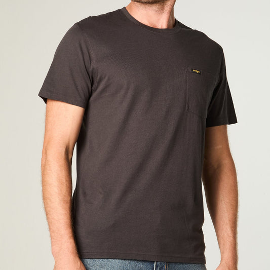 Polera Hombre Manga Corta Pocket Algodon Negro