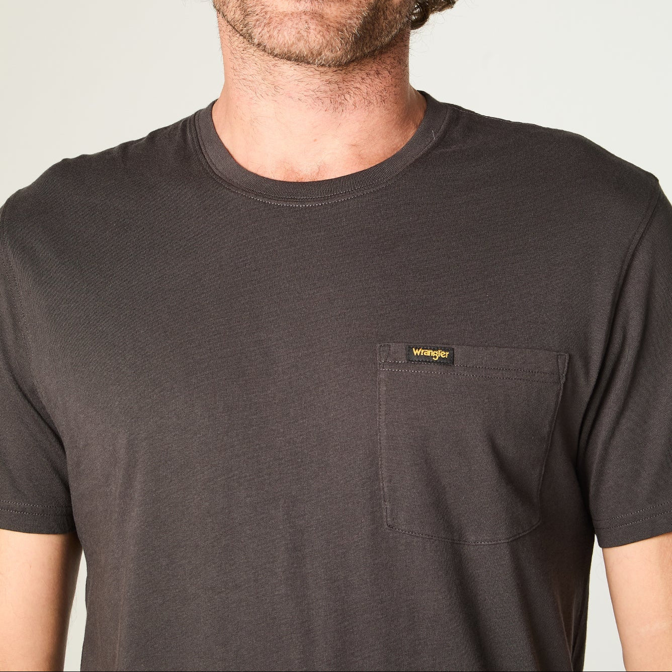 Polera Hombre Manga Corta Pocket Algodon Negro