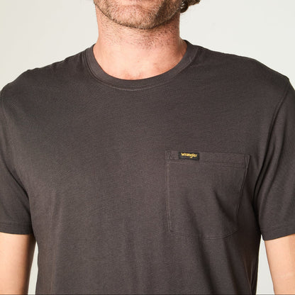 Polera Hombre Manga Corta Pocket Algodon Negro