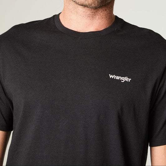 Polera Hombre Manga Corta Graphic Algodón Negro