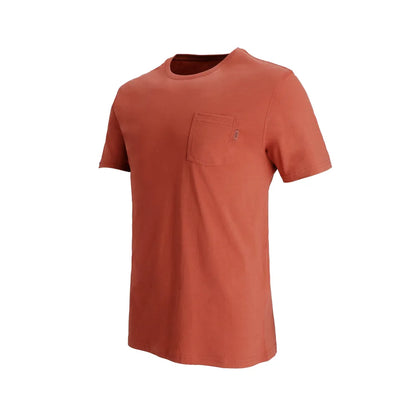 Polera Hombre Manga Corta Pima Pocket Rojo