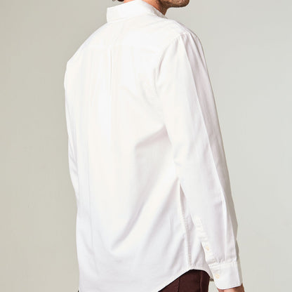 Camisa Hombre Manga Larga Tela Blanco