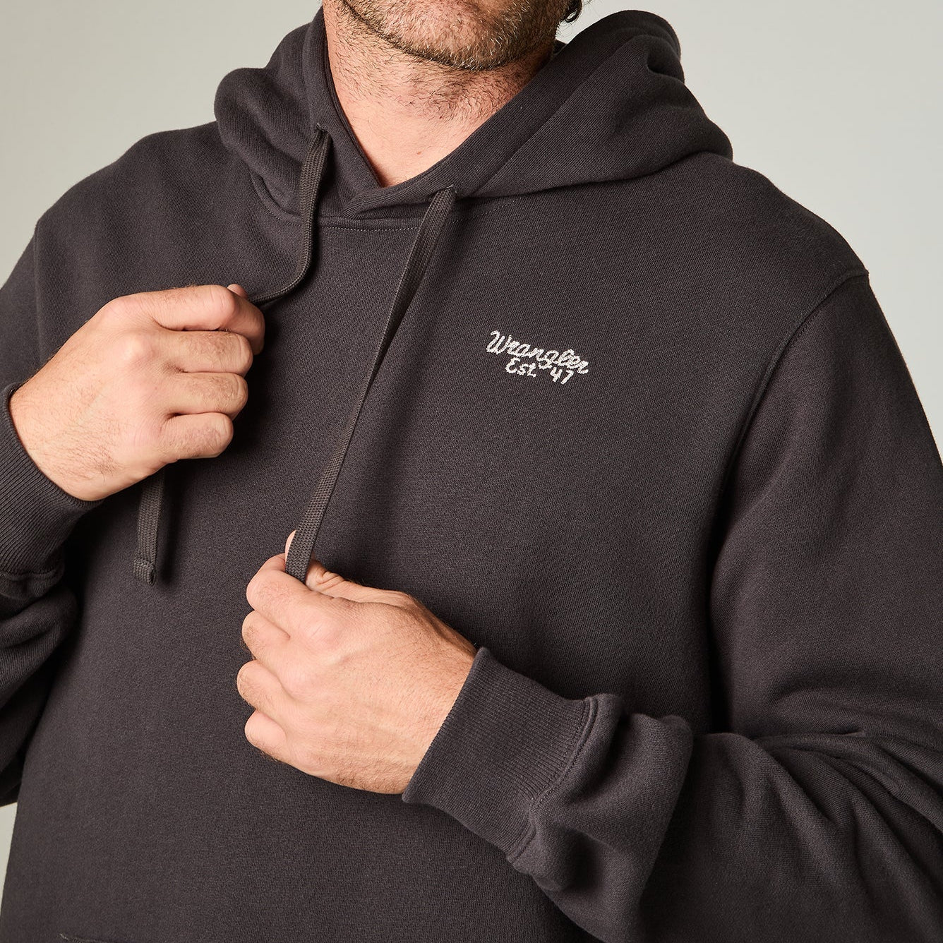 Polerón Hombre con Gorro Regular Negro