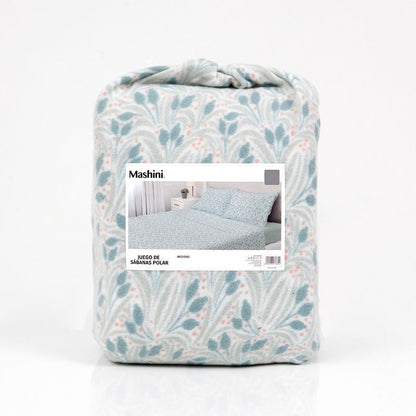 Juego de Sabana Polar Estampada Verde