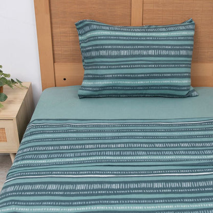 Juego de Sabana Polar Estampada Turquesa