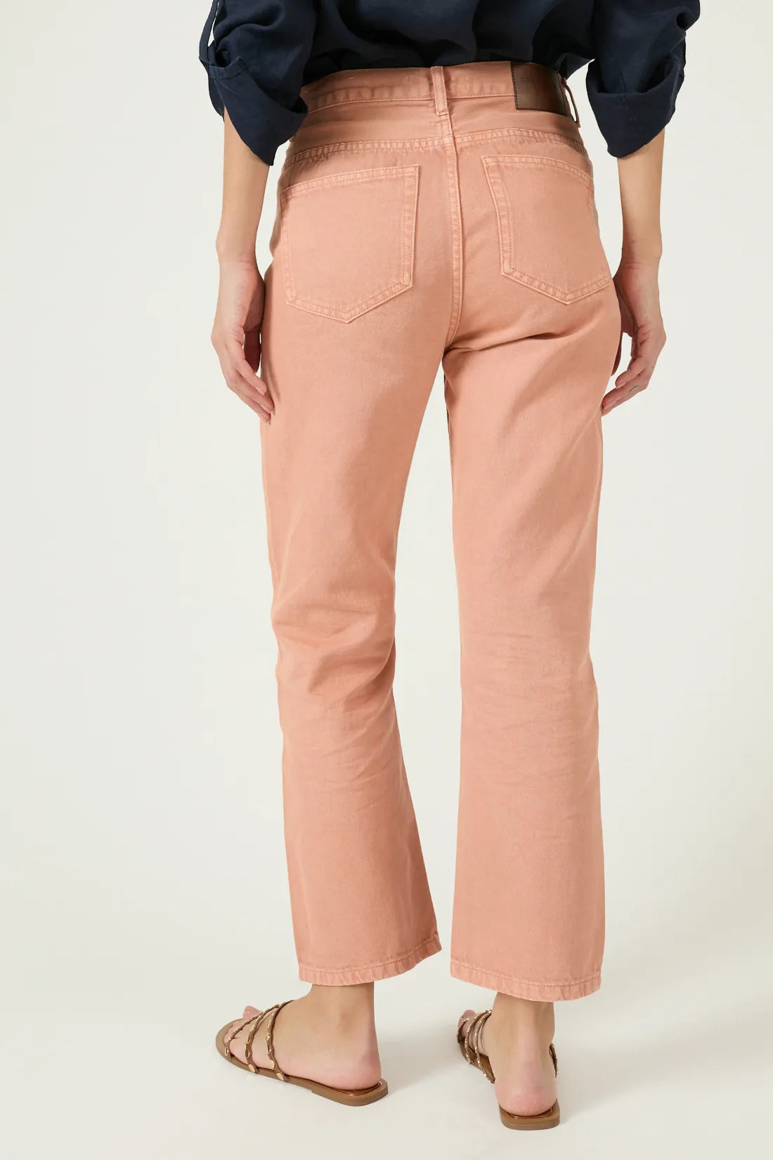 Jeans Mujer Crop Recto Camel