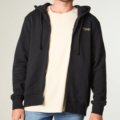 Polerón Hombre Con Cierre y Gorro Regular Negro