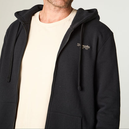 Polerón Hombre Con Cierre y Gorro Regular Negro
