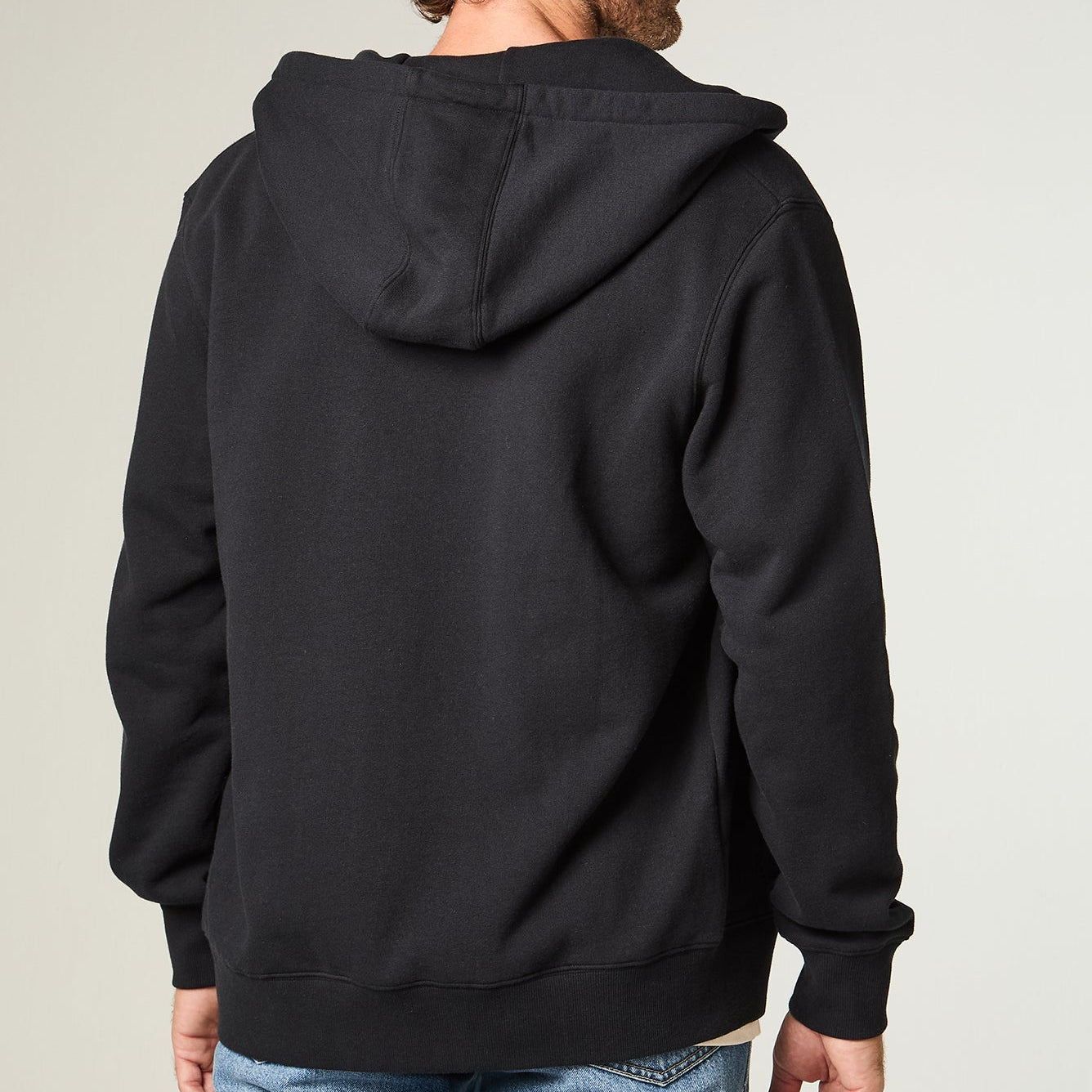 Polerón Hombre Con Cierre y Gorro Regular Negro