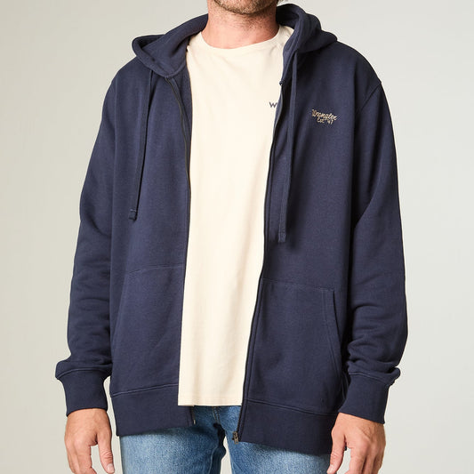 Polerón Hombre Con Cierre y Gorro Regular Azul Nav