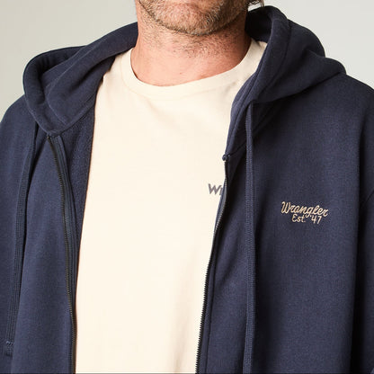 Polerón Hombre Con Cierre y Gorro Regular Azul Nav