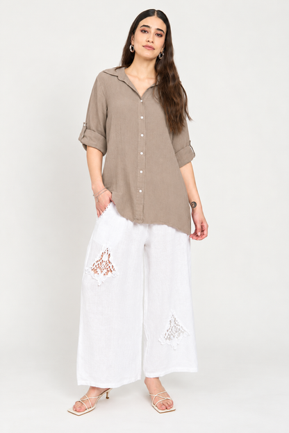 Blusa Manga Corta Defina Mujer Fango