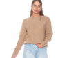 Sweater Mujer Escote Redondo Manga Larga Solido Taupe